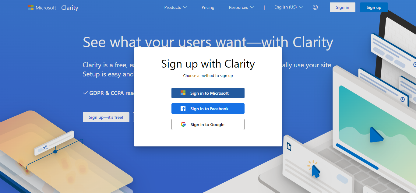 MS Clarity Sign Up