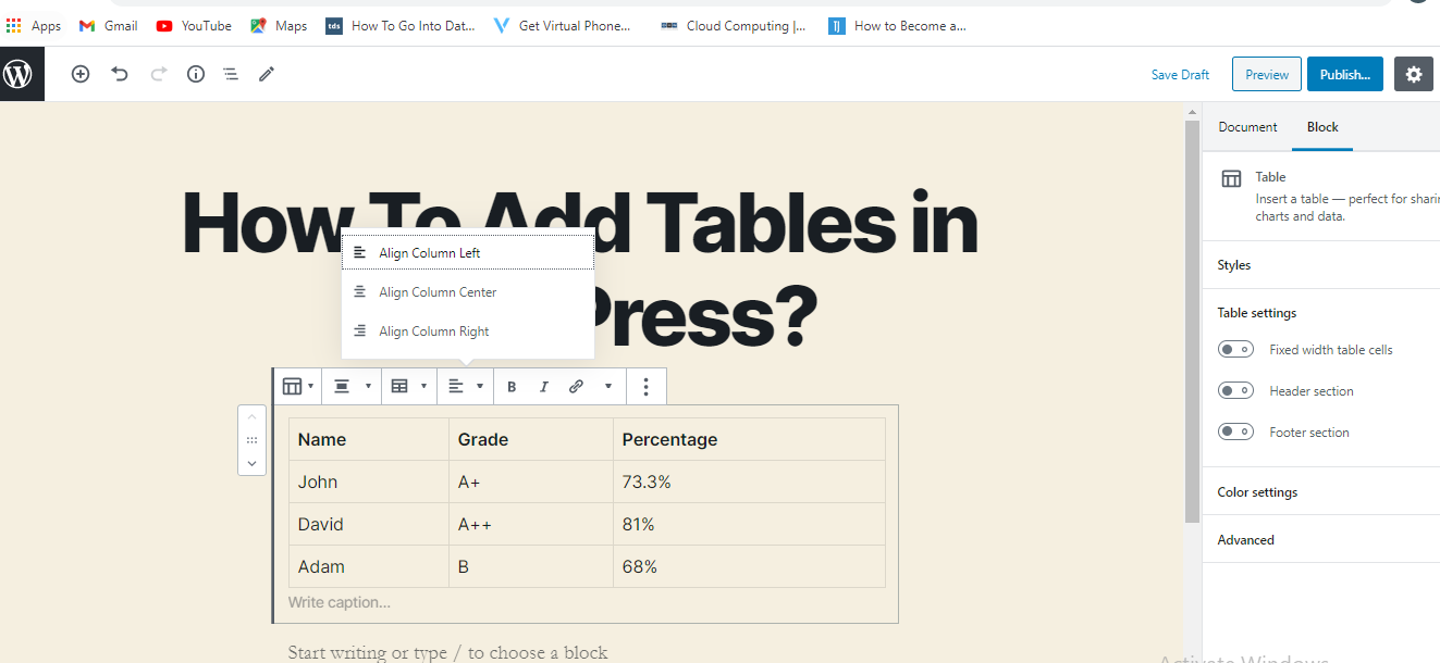 wp data tables