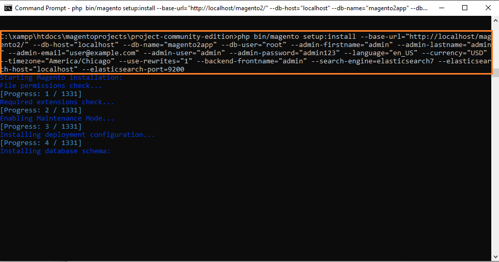 Magento Installation using CLI