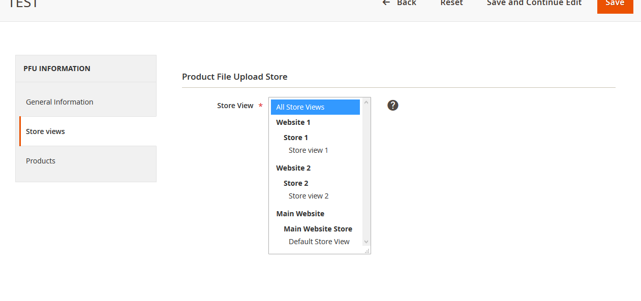 Product Attachment Extension for Magento 2 by Mconnect - Store Views