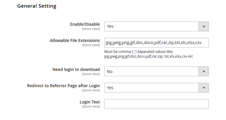 Product Attachment Extension for Magento 2 by Mconnect - General Setting