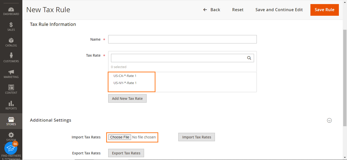 Magento Tax Rules - Setting Up