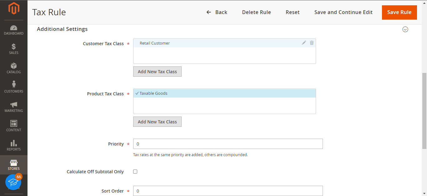 Magento Tax Rules - Configuring