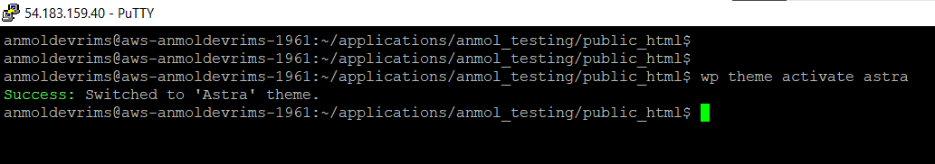 WP-CLI - PuTTY