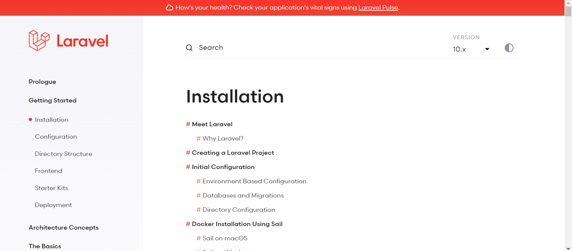 Laravel Learning Websites - Official Documentation