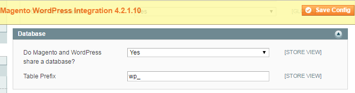 Setting WordPress Blog With Magento - Database