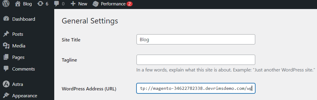 Setting WordPress Blog With Magento - WordPress Settings