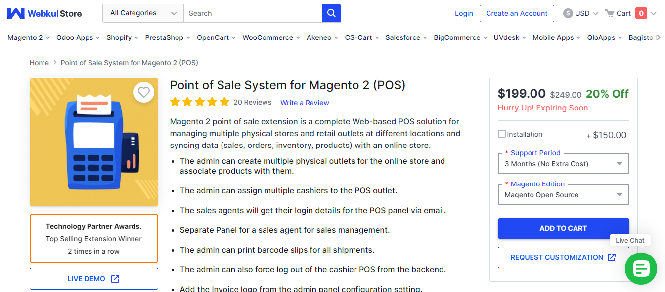 Magento POS Extensions - Webkul