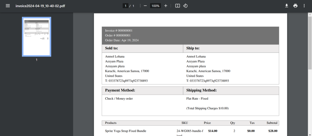 Magento 2 Invoice